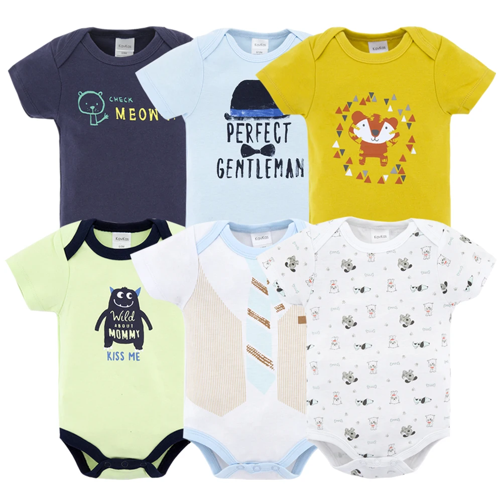 HY21202121 Honeyzone 6 шт. Детские боди из хлопка цельный короткий рукав Roupa De Bebes летний комплект одежды для маленьких мальчиков - Цвет: HY21202121