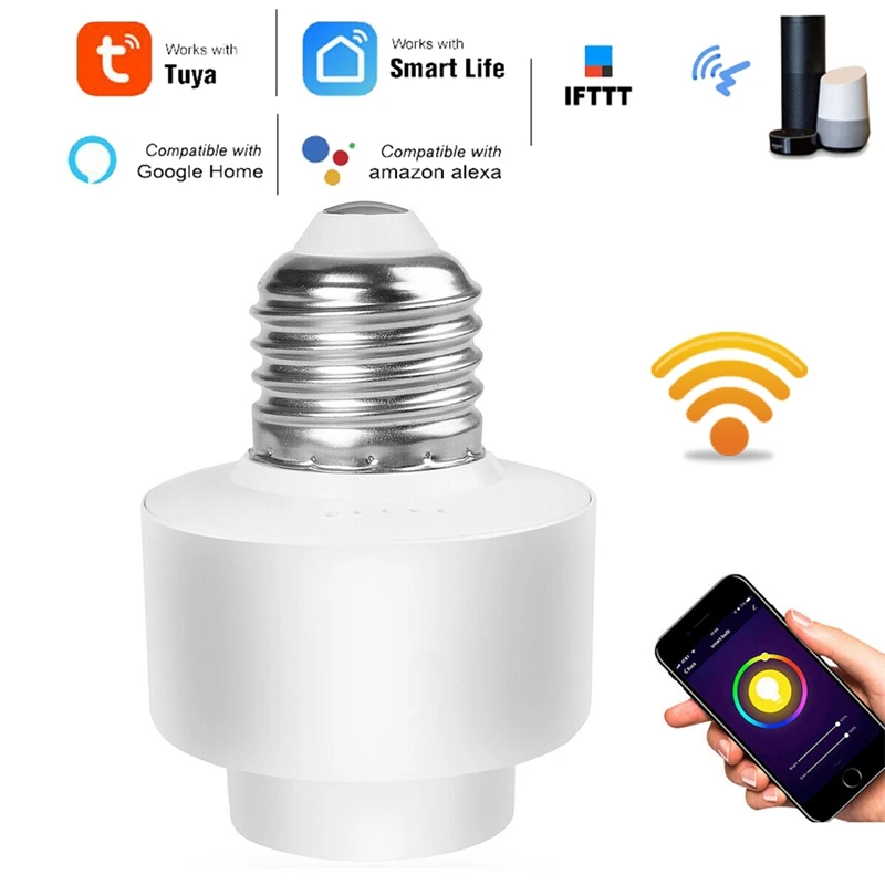 

WiFi Smart Light Base for Smart Life/Tuya APP Wireless Remote Control E26 E27 Bulb Socket Work with Alexa Google Home IFTTT