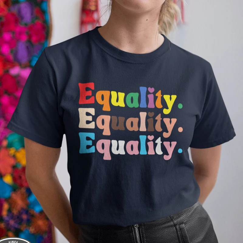 

Equality Women Rights T Shirts Cotton Short Sleeve Black Lives Matter Girl Power Feminist Graphic T-shirt Justice Dropshipping