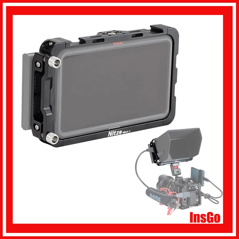 

NITZE NINJA V / SHINOBI 5" MONITOR CAGE FOR ATOMOS Monitor Cage for Atomos Monitor with Bracket Sun Visor