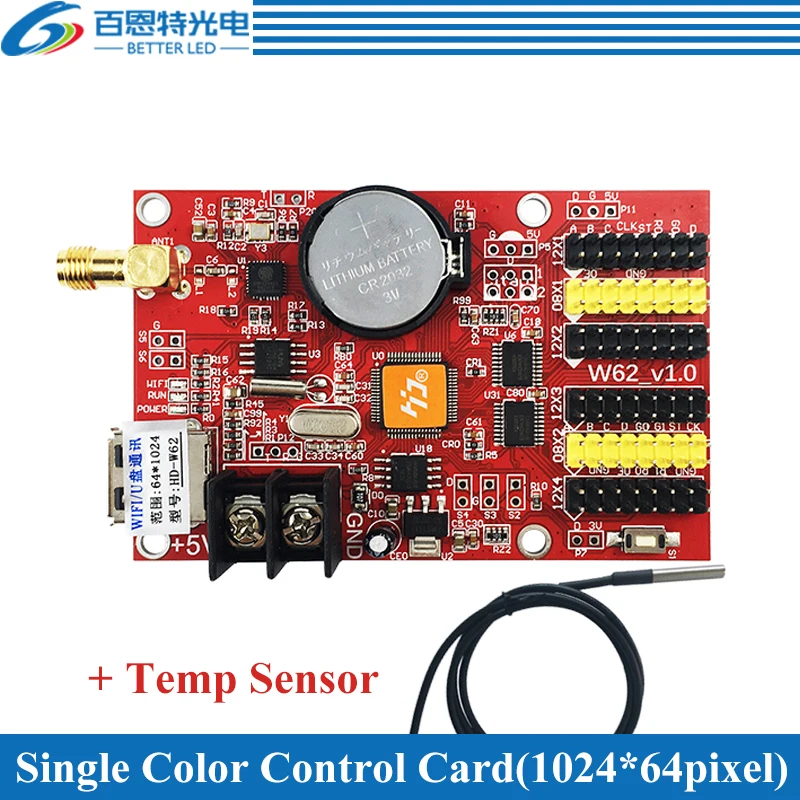 hd w62 usbwifi 4hub12 2hub08 single color102464 pixels dual color51264 pixels led display control card free global shipping