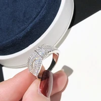 womens high quality full cubic zircon bow ring fashion elegant noble boutique valentines day gift
