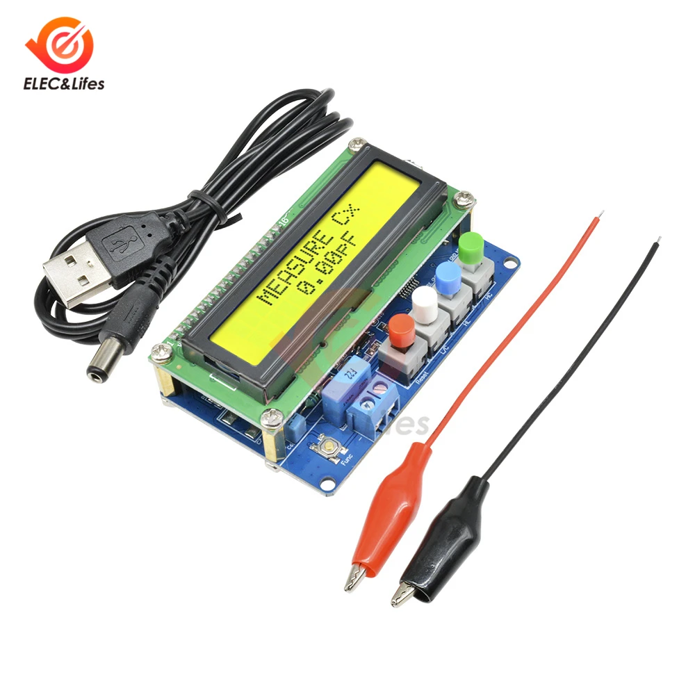 LCD Backlight Digital Capacitance meter Capacitor inductance TESTER LC100-A Meter 1pF-100mF 1uH-100H + Crocodile Clip Test wire |