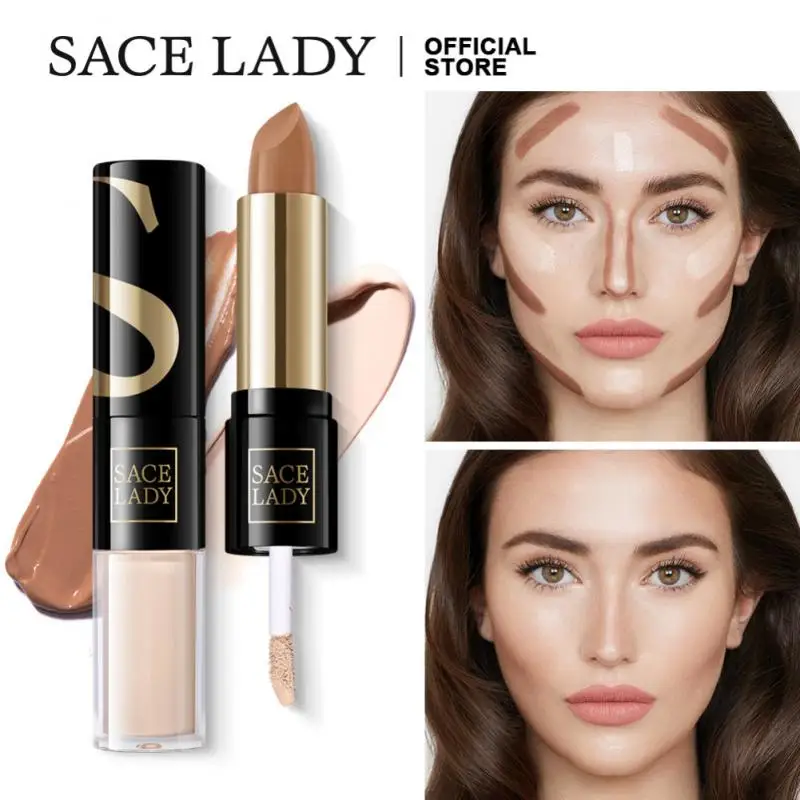 

SACE LADY Concealer Pen Make Up Liquid Double-headed Contouring Foundation Waterproof Contour Stick Highlighter Cosmetic TSLM2