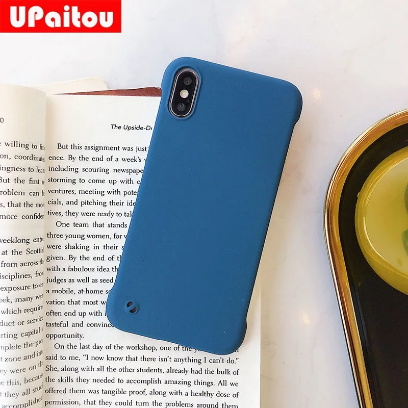 UPaitou тонкий Бескорпусные чехол для iPhone 6, 6 S, 7, 8plus X XR XS Max 11 5,8 6,1 6,5 твердый матовый Scrub чехол из твердого ПК со словами "чехол без полей