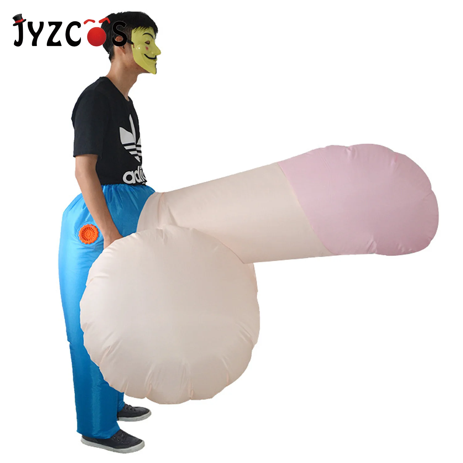 JYZCOS взрослый сексуальный надувной костюм-пенис костюм талисмана на Хэллоуин для мужчин и женщин костюмы Дик комбинезон Забавное платье для косплея