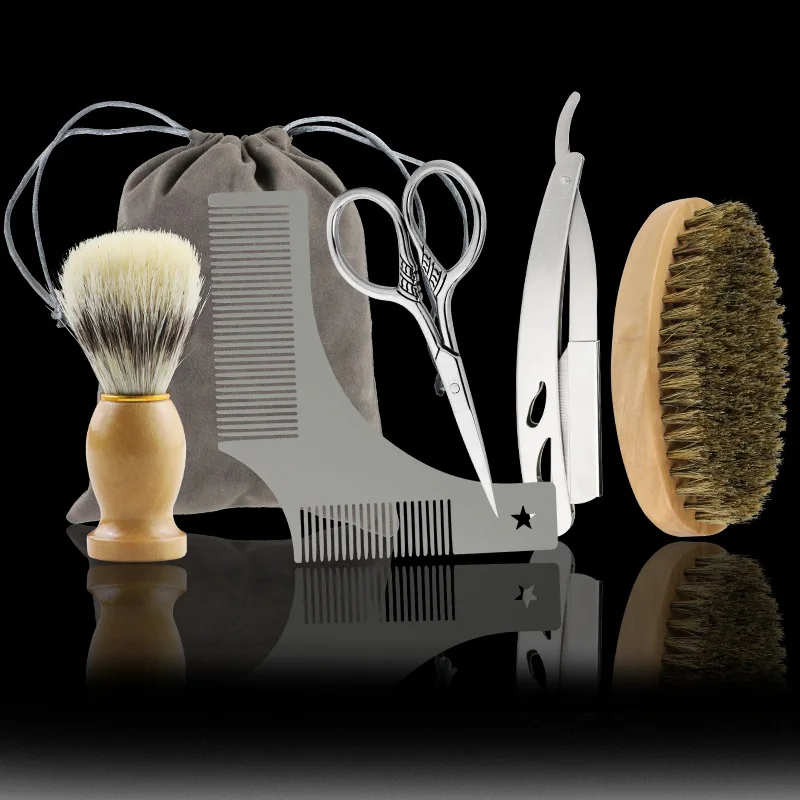 Для бороды из нержавеющей стали Шаблоны Мужская Уход за волосами помазок для