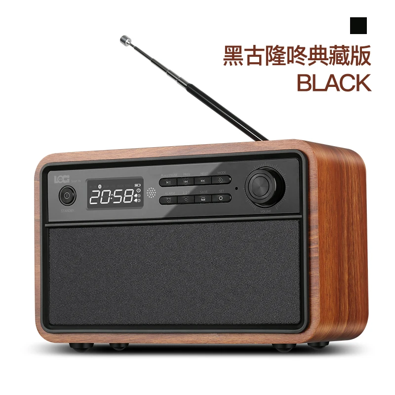 Цифровой Деревянный светодиодный Будильник с Bluetooth радио динамик винтажный