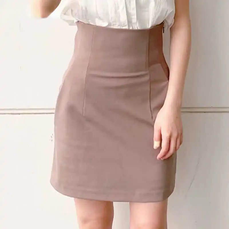 

Женская юбка выше колена, однотонная облегающая мини-юбка в стиле ампир, соблазнительная юбка в японском стиле, Новинка лета 2021