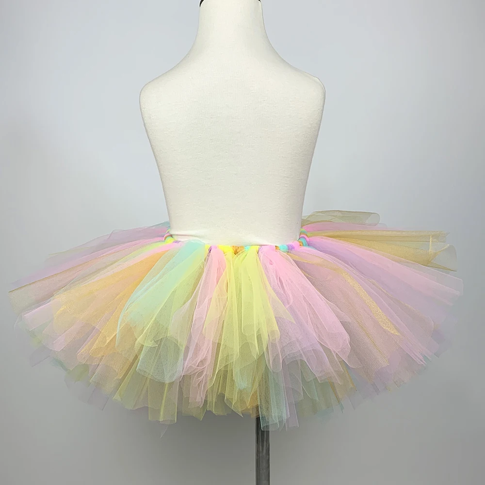Pastel Unicorn Tutu Skirt Baby Girls Birthay Party Kid Ballet Dance Tulle Children Costume Carnival Holiday | Тематическая одежда