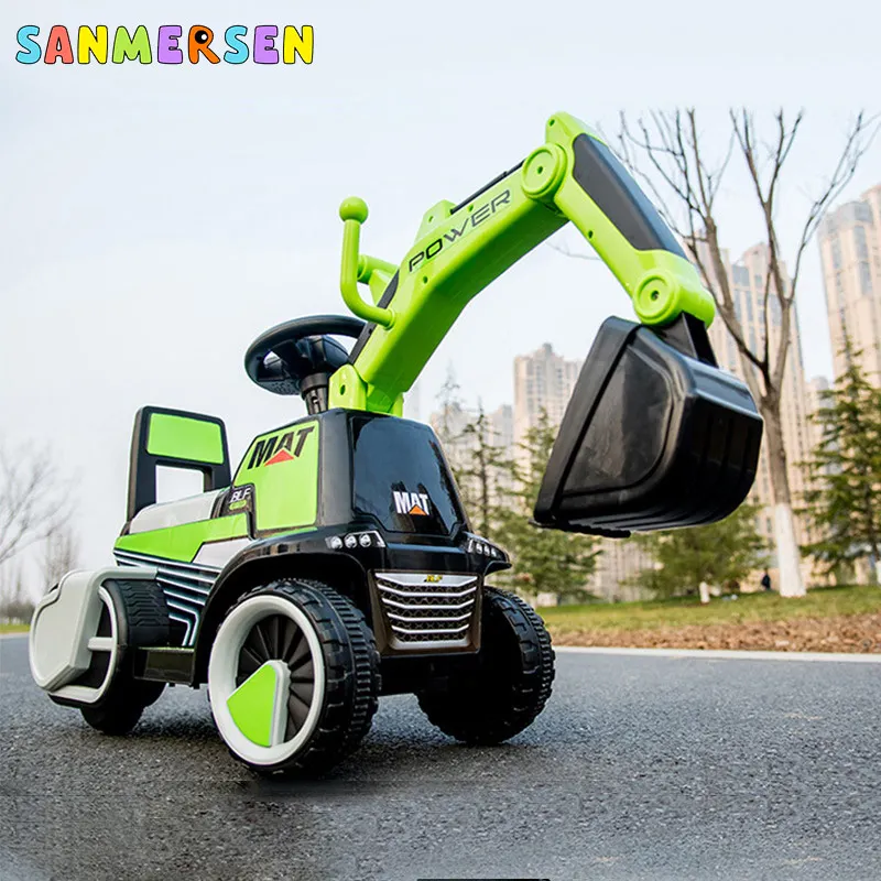 Детский большой экскаватор игрушки баланс автомобиль ходунки Детская езда на