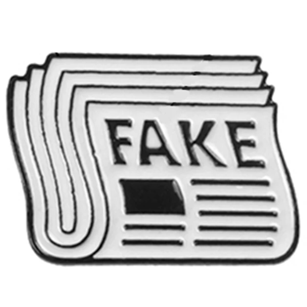 Газетная эмалированная булавка поддельные новости брошь в форме пьянки сумка