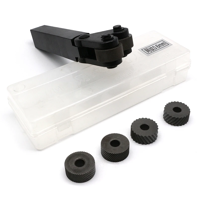 

6PCS Knurling Wheel 0.6mm 1mm 2.0mm HSS Inner Hole Embossing Wheel + 1PC Reticulated Knife16mmx18mm Steel Lathe Tool Holder Hob