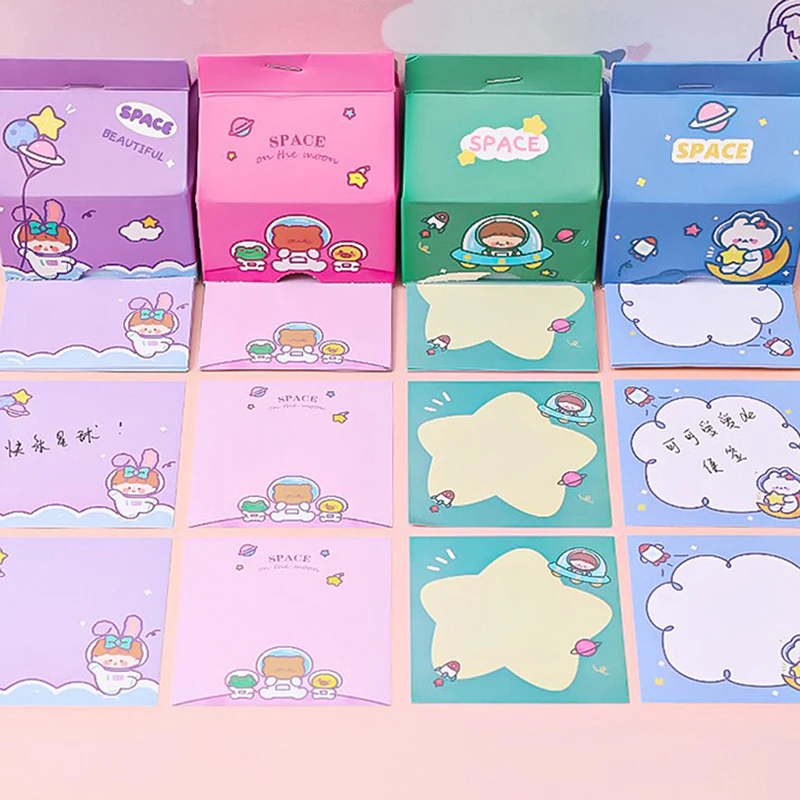 

200 Sheets / Box Cartoon Milk Box Note Box Extraction Non Sticky Note Paper Cute Stationery