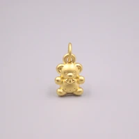 new solid pure 24kt 3d yellow gold pendant women bear pendant 0 8 0 9g 159mm