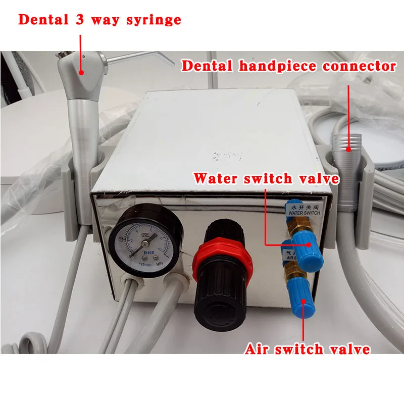 Online Unidad De Turbina Portátil Funciona Con Compresor De Aire 4 Agujeros 2 Agujeros 3 Vías Jeringa La Chaqueta Metálica