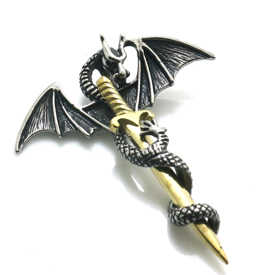 Мужская подвеска В рыцарском стиле из нержавеющей стали 316L золотого цвета с