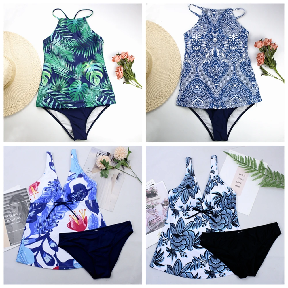 Купальник танкини с лямкой на шее женский купальник большого размера ретро 2020