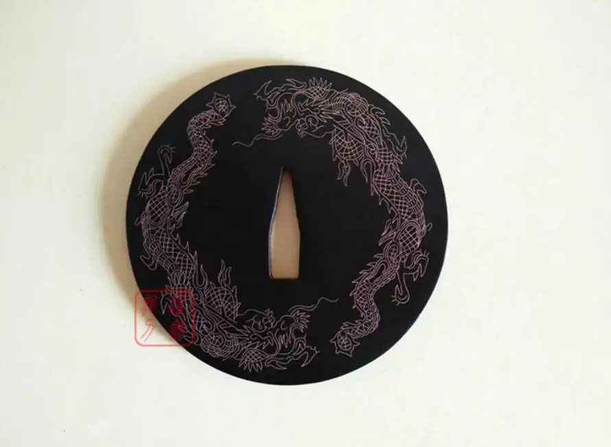 Стальной lron Tsuba Dragon Guard для японской самурайский меч катана Wakizashi нож Катана