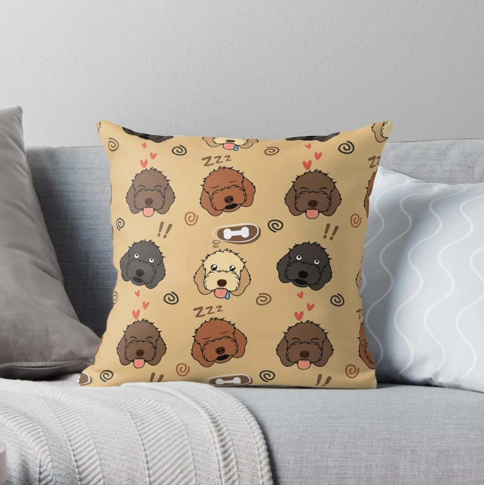 

Funny Cockapoo Cavapoo Cavoodle Dog Emoji Throw Pillow Polyester Decor Pillow Case Home Cushion Cover 18*18inch