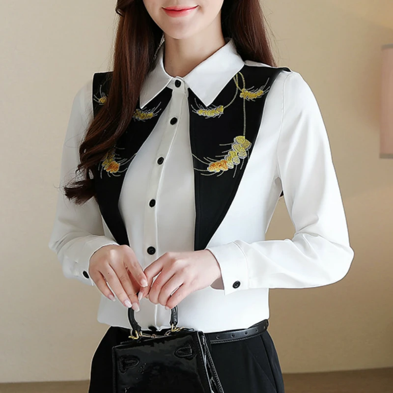 Женская винтажная блузка Keatingberus повседневная офисная с длинным рукавом и