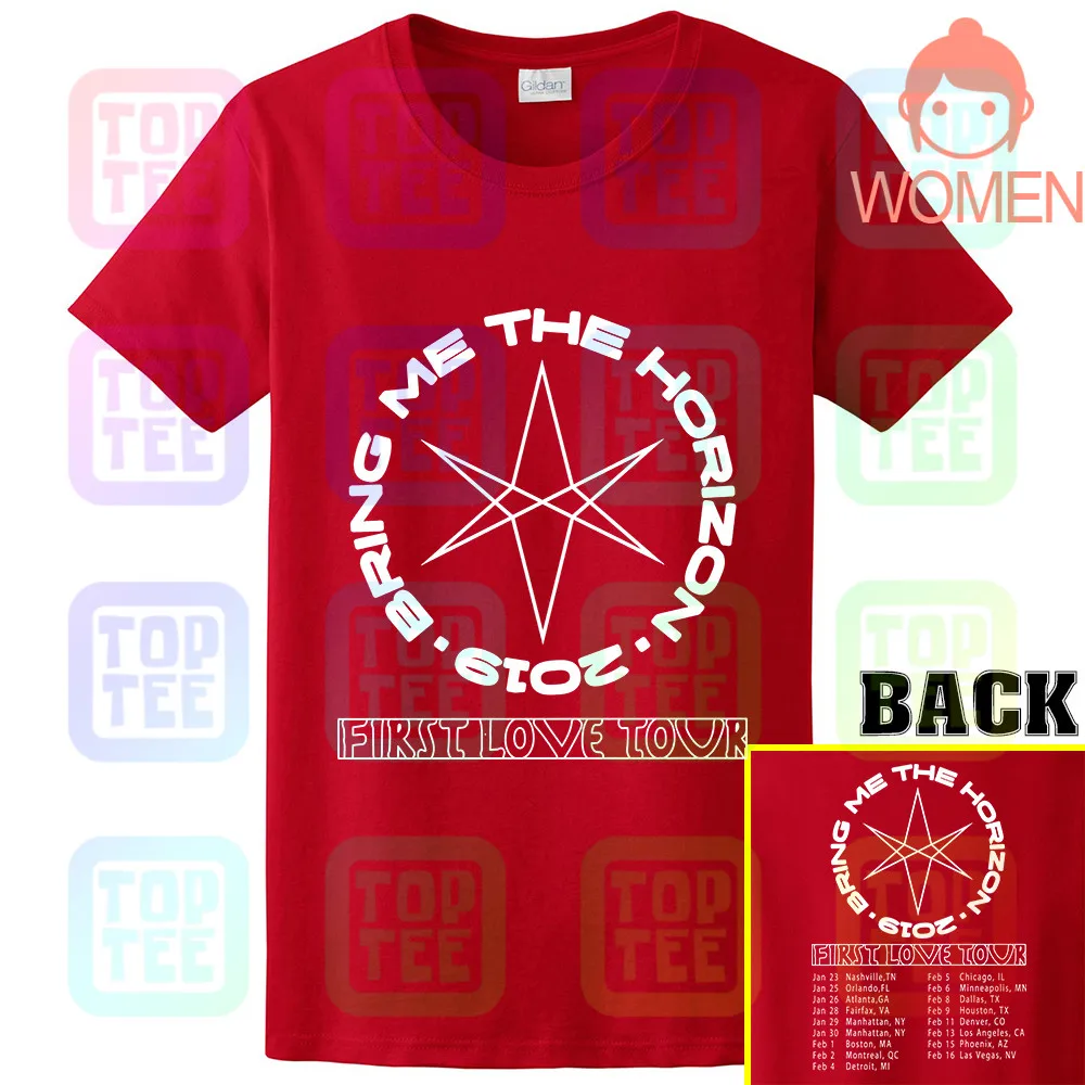 Women Red Редкие товары Bring Me the Horizon First Love tour футболка S-3XL - Цвет: Women Red