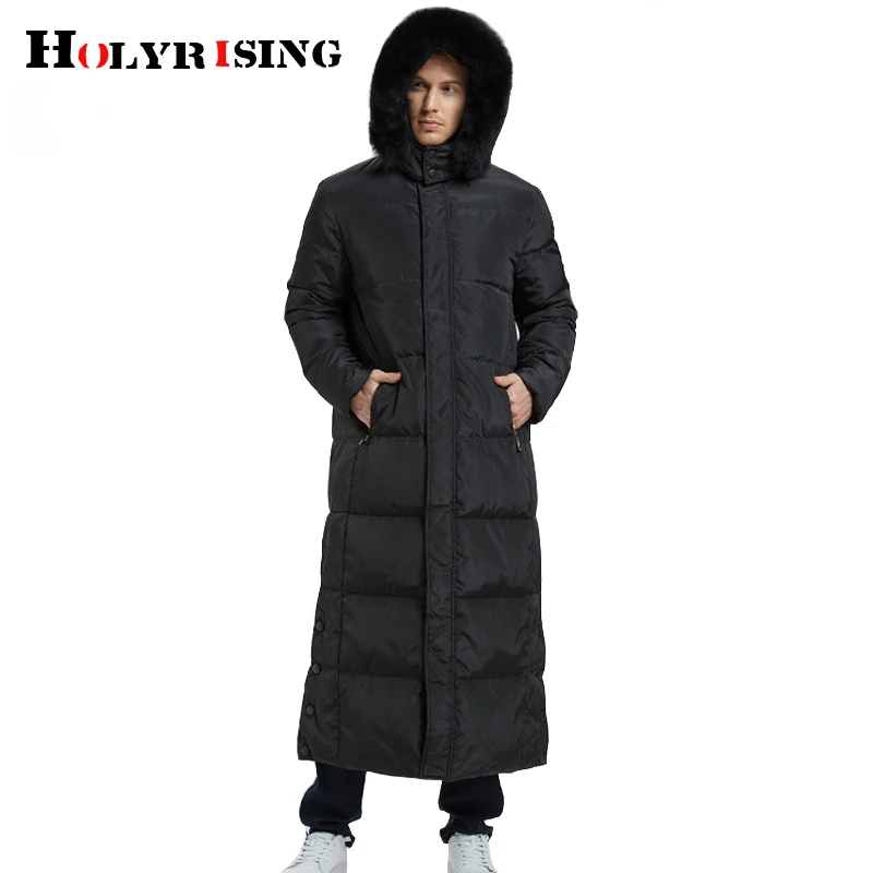 

Holyrising New X-long men's down jacket 90% white Duck down coat plus size Over the knee Russian winter coat down -20C 18999-5