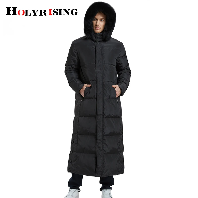 Holyrising новое длинное пальто мужская пуховая куртка 90% белое пуховое размера плюс