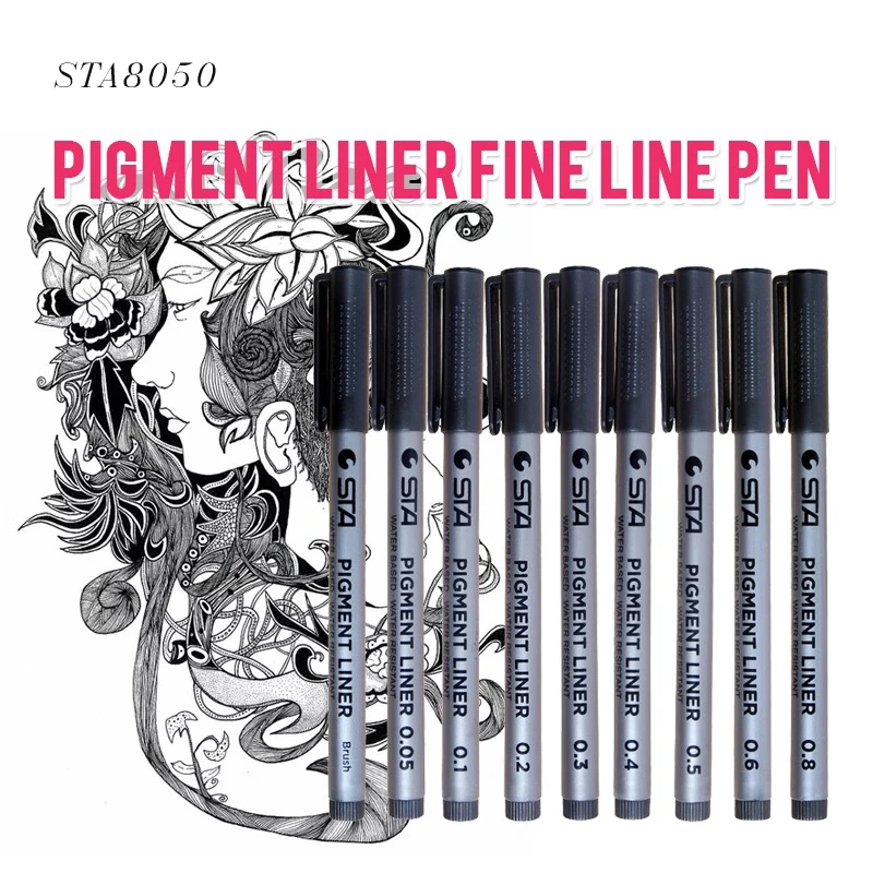 Водонепроницаемая художественная маркерная ручка STA8050 кисть для рисования
