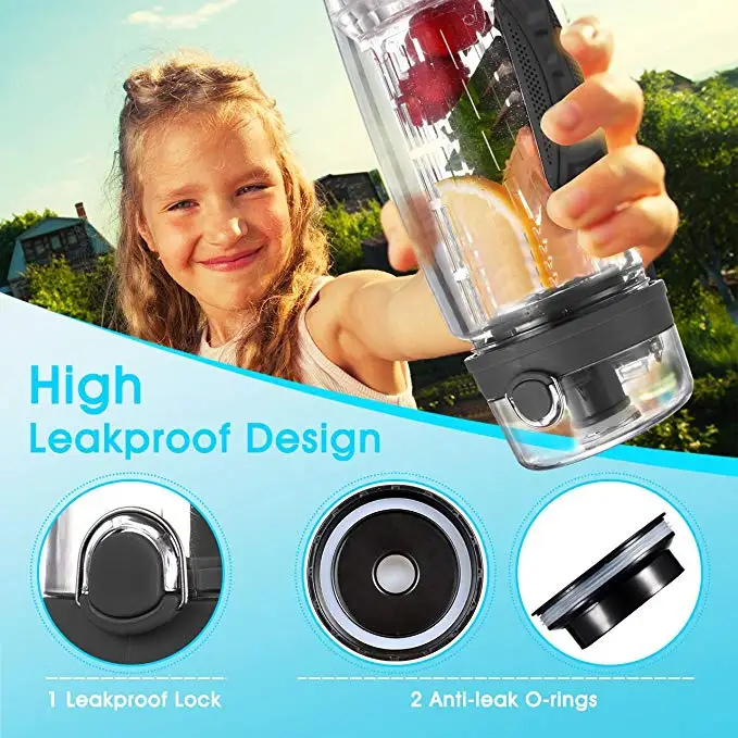 

Fruit Infuser Water Bottle 1000ml Bpa Free Water+bottles Gym Bottle Reusable Flip Top Lid Drinkware Travel Gift Items for Adults