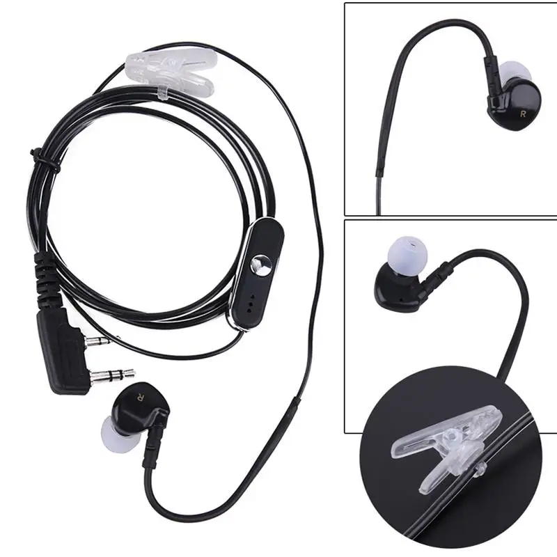 

2 Pin In Ear Earphone Walkie Talkie Earpiece Sports Headset PTT MIC for BAOFENG KENWOOD Retevis HYT Radio L3FE