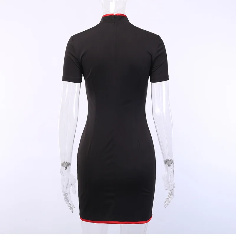 Тёмно-черное ретро-платье Чонсам с вышивкой дракона в стиле Харадзюку