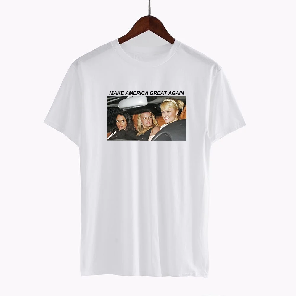 Kuakuayu HJN Britney Make Америка Грейт снова Футболка женская Tumblr модная Милая смешной мем рубашка хипстеры уличный стиль Топ