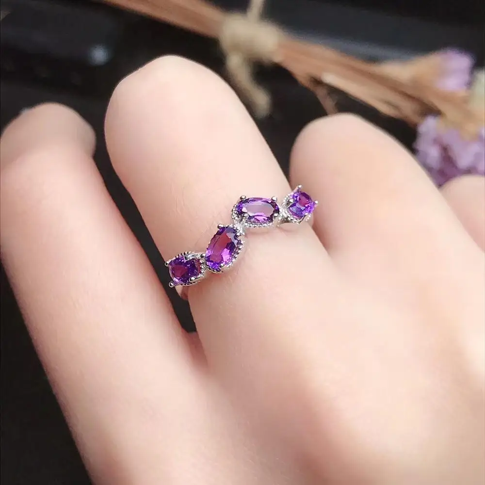 

Natural amethyst ring new 925 Sterling Silver lady ring certificate