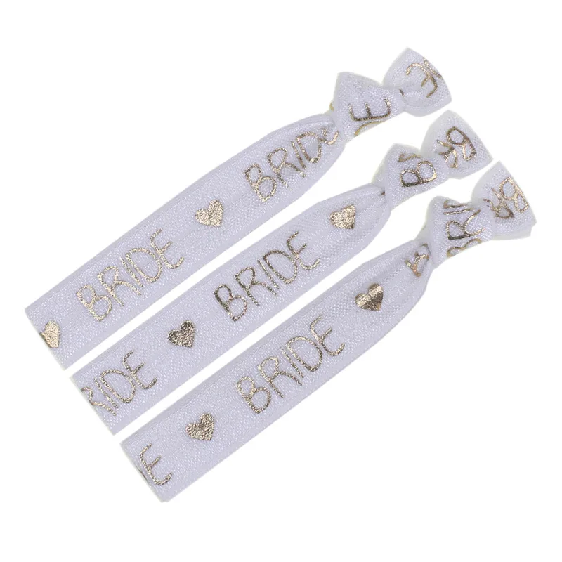 10pc Bachelorette Party Wristbands Bride Hair Ties Bridesmaids Hen Wedding Bridal Shower Favors Decoration | Дом и сад
