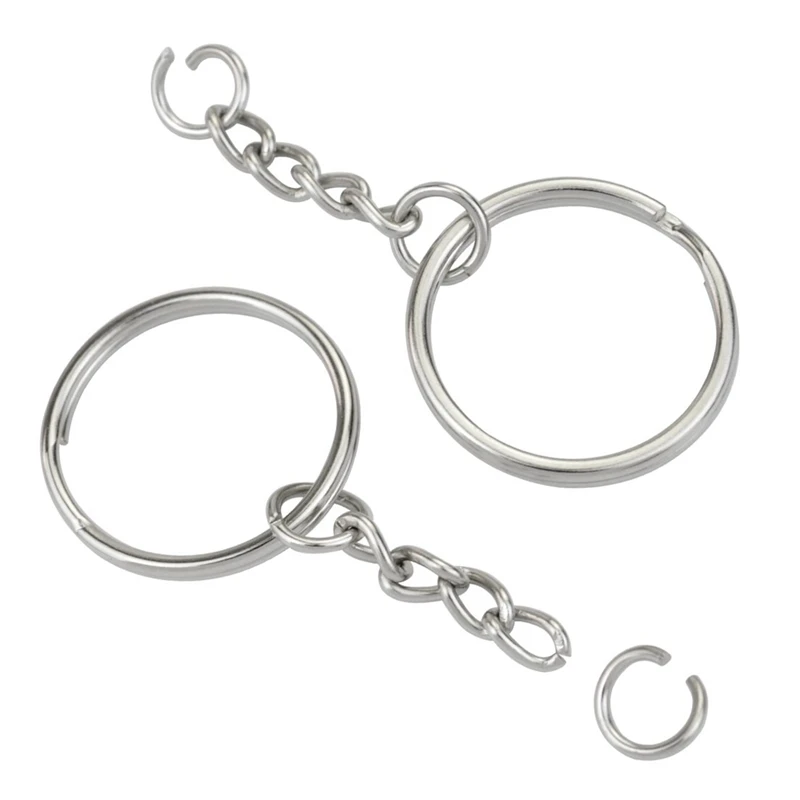 

100Pcs 1 Inch/25mm Metal Split Key Ring with Chain & 27009 Pieces Glass Seed Beads Kit, Multiple Sizes Craft Seed Beads