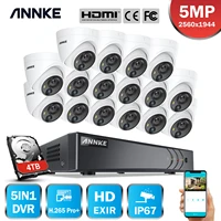 annke 16ch 5mp lite security camera system h 265 dvr surveillance 16pcs 5mp pir outdoor cameras ip67 weatherproof security kit