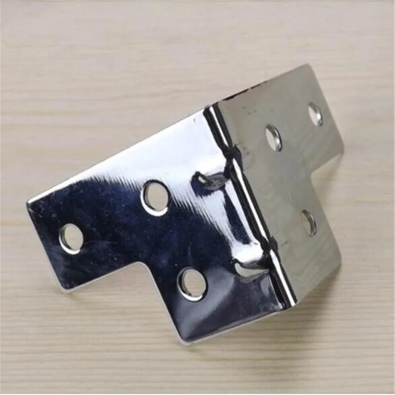 4 шт. серебряный стиль Железный угловой скобы Деревянный чехол металлический