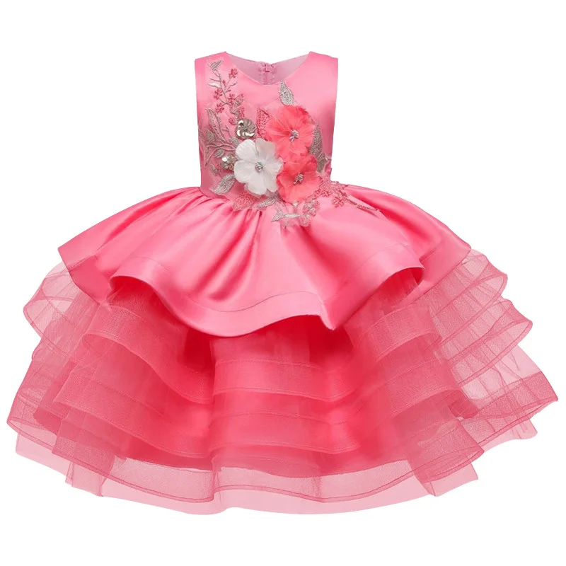 Вечерние платья для девочек детские вечерние пачка принцессы с красными цветами