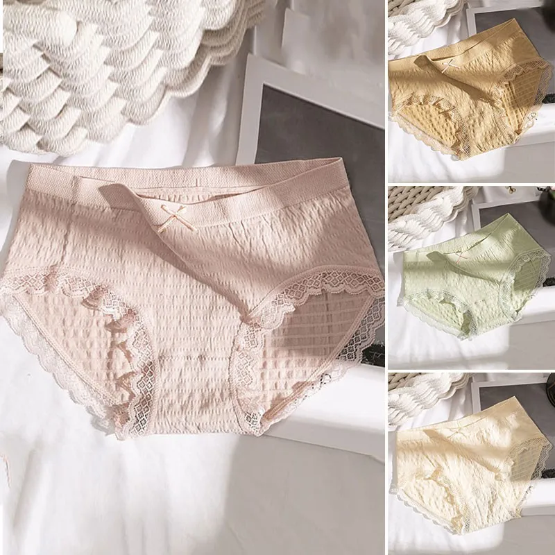 

Lingerie Underwear Women New 2020 Lace Panties Briefs Low Waist Solid Color Girls Cotton Femal Ropa Interior Femenina K019