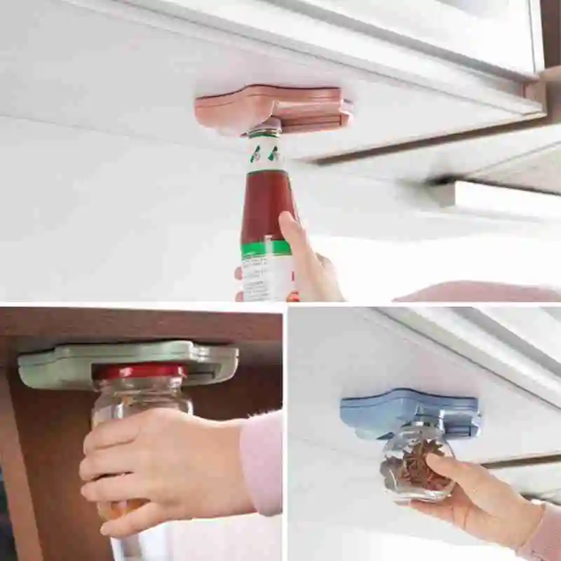 

Hexagonal can opener creative can opener under cabinet self-adhesive can bottle opener kitchen bottle opener tool