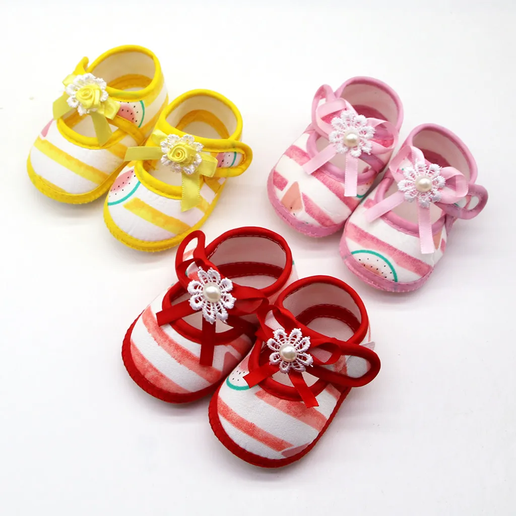 

New best selling baby girl cute shoes baby men and women baby shoes printed watermelon applique toddler shoes 50*