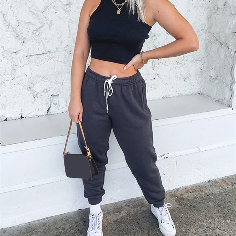 

Harajuku Joggers Wide Leg SweatPants Women Trousers High Waist Pants Streetwear Korean Casual Pant Femme Autumn Bottom