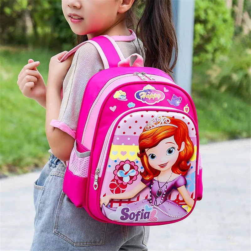 Girls frozen elsa annaSnow Queen princess Plush Backpacks Kids Disney School Bag Breathable Backpack