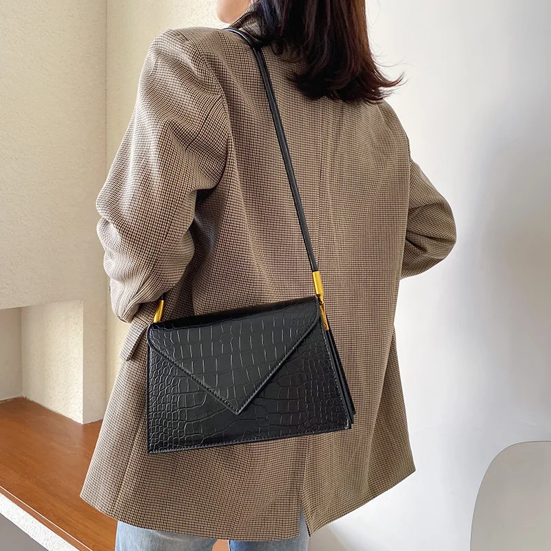 Сумка через плечо из крокодиловой кожи для женщин брендовая дизайнерская