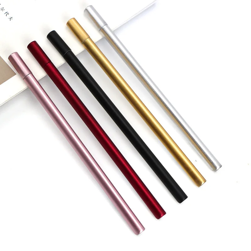 

Creative Metal Solid Color Gel Pen Kawaii Black Ink Writing Tool Handles Pens for Student Gift Office Stationery School Supplies