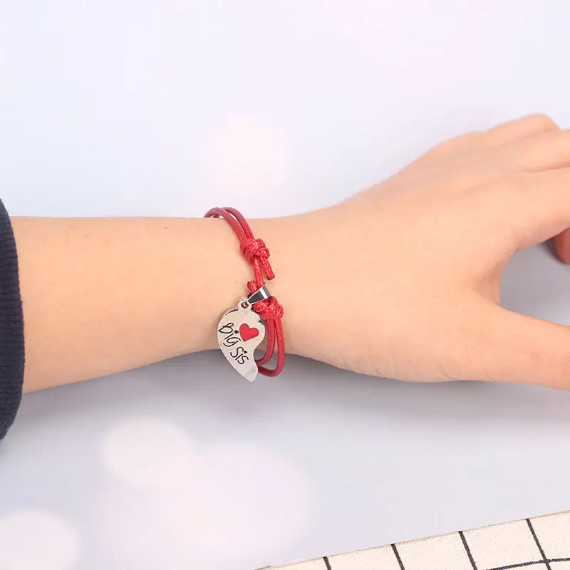 2 шт./компл. модные Парные браслеты для женщин и мужчин из нержавеющей стали двойные в форме сердца с двумя