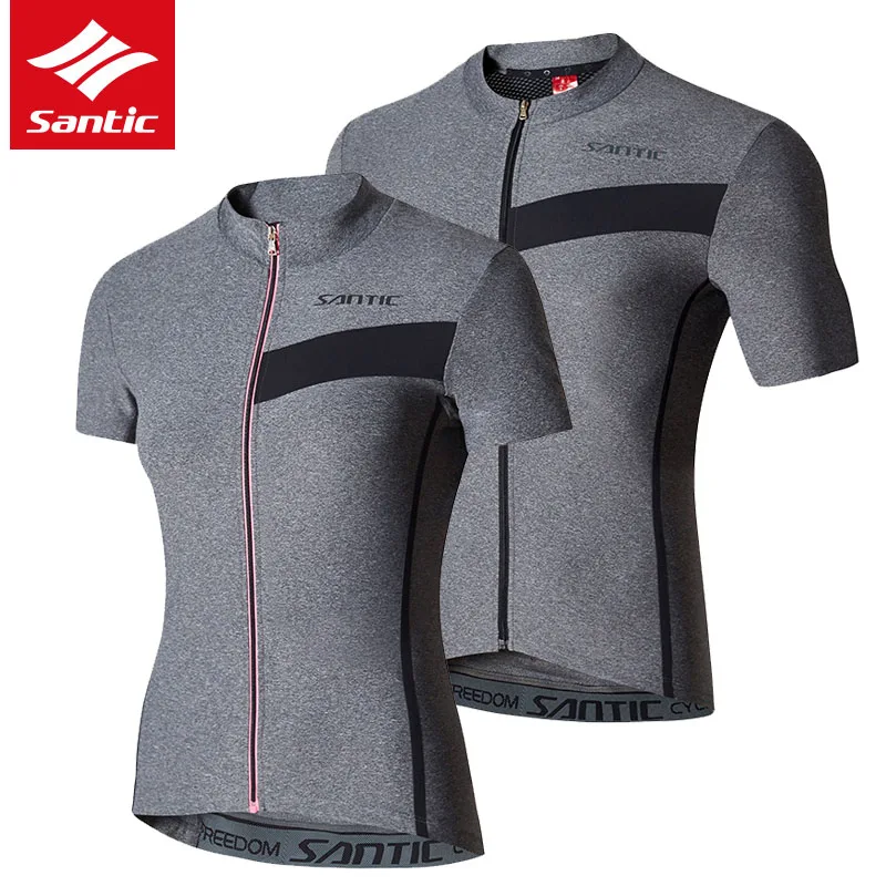 

Santic Men Women Cycling Jersey Summer Short Sleeve MTB Road Bike Jersey Breathable Downhill Bicycle Maillot Ciclismo Pockets
