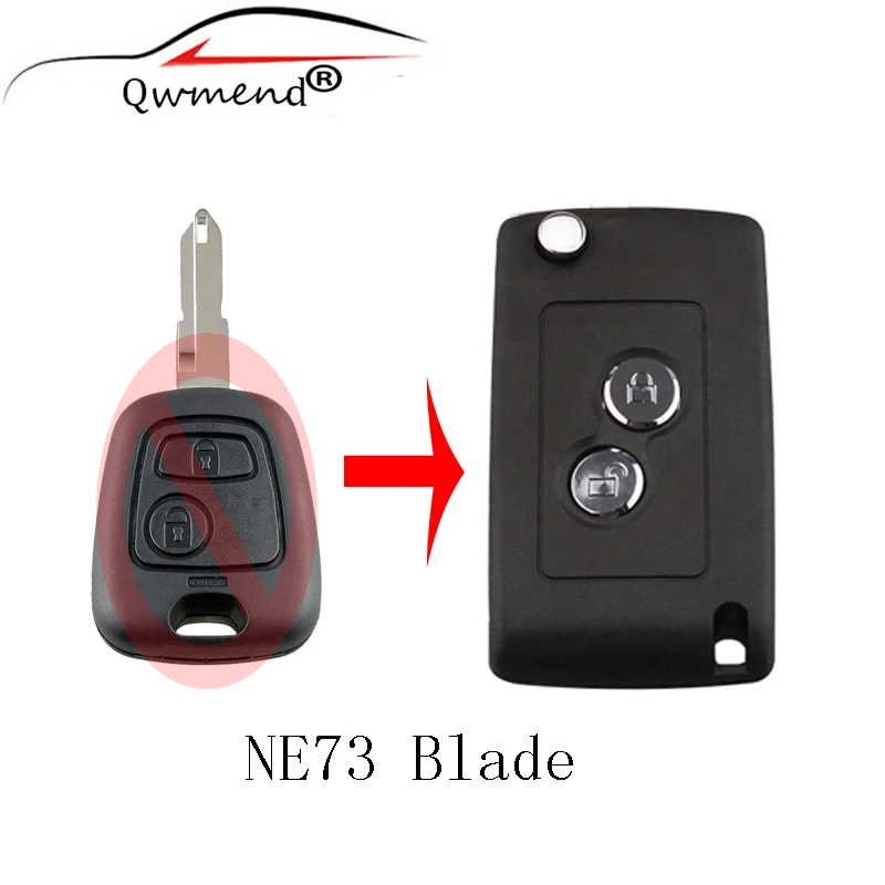 2 кнопки Blade NE73 модифицированный складной чехол для ключей с дистанционным
