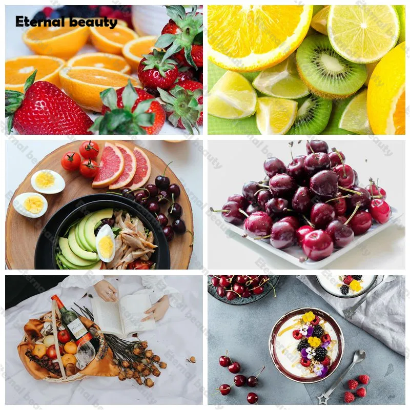 

Cherry 5D Diy Diamond Painting Cross Stitch Kits Diamond Embroidery Lemon Kiwi Mosaic Diamond Paintings Kitchen Art Home Decor